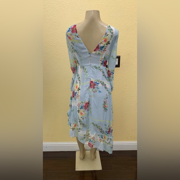 NWT ASOS Size 6 Spring Themed Floral Print Long Sleeve Midi Dress - Picture 4 of 10